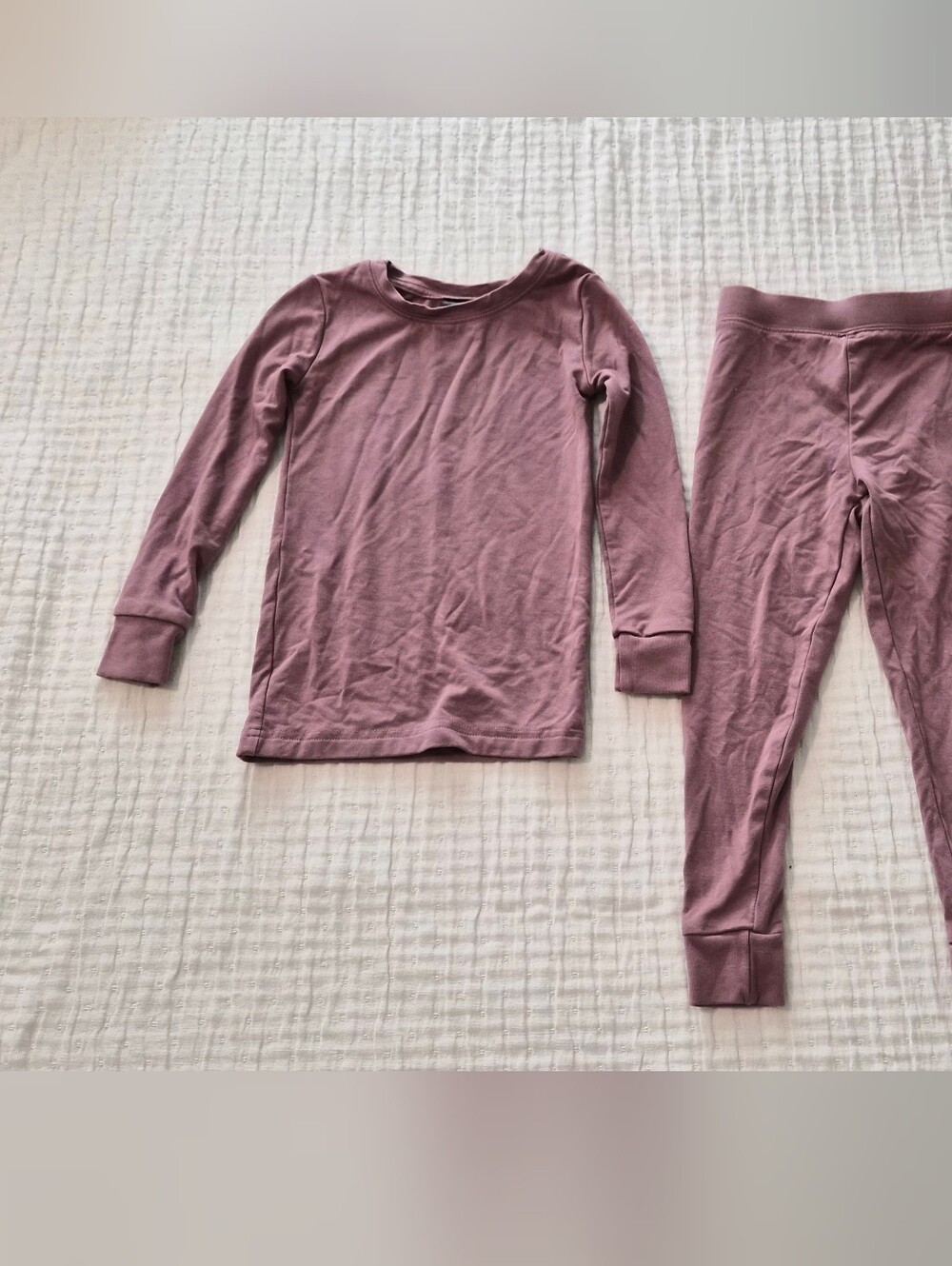 Little Sleepies Cozy Long Sleeve Thermal Pajama Set - Dusty Mauve